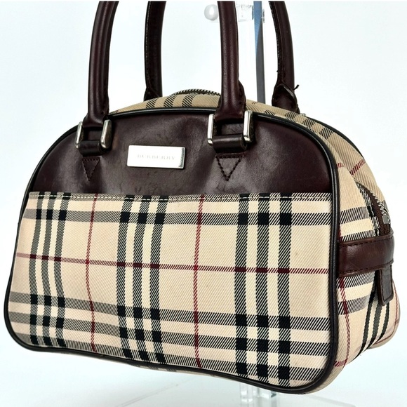 Burberry Nova Check Beige and Brown Plaid Handbag - Picture 2 of 14